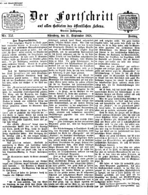 Der Fortschritt auf allen Gebieten des öffentlichen Lebens Freitag 11. September 1868