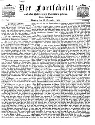 Der Fortschritt auf allen Gebieten des öffentlichen Lebens Sonntag 13. September 1868