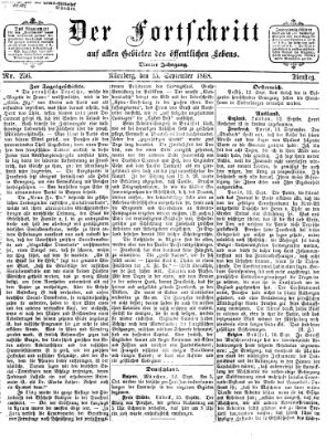 Der Fortschritt auf allen Gebieten des öffentlichen Lebens Dienstag 15. September 1868