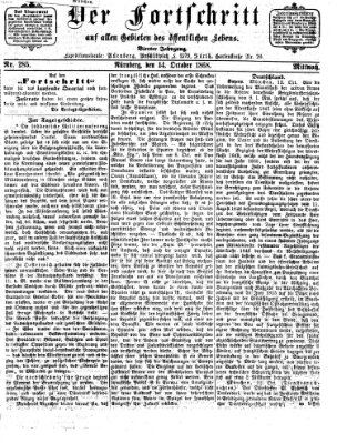 Der Fortschritt auf allen Gebieten des öffentlichen Lebens Mittwoch 14. Oktober 1868