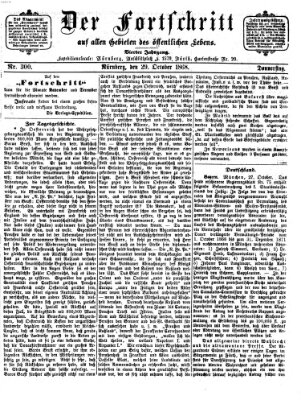 Der Fortschritt auf allen Gebieten des öffentlichen Lebens Donnerstag 29. Oktober 1868