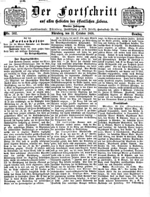 Der Fortschritt auf allen Gebieten des öffentlichen Lebens Samstag 31. Oktober 1868