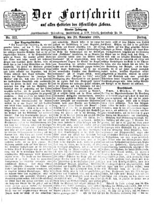 Der Fortschritt auf allen Gebieten des öffentlichen Lebens Freitag 20. November 1868