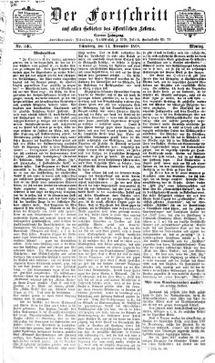 Der Fortschritt auf allen Gebieten des öffentlichen Lebens Montag 14. Dezember 1868