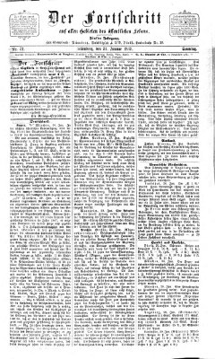 Der Fortschritt auf allen Gebieten des öffentlichen Lebens Sonntag 31. Januar 1869