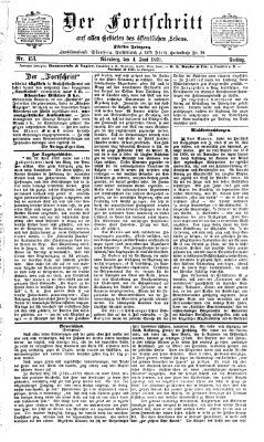 Der Fortschritt auf allen Gebieten des öffentlichen Lebens Freitag 4. Juni 1869