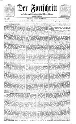 Der Fortschritt auf allen Gebieten des öffentlichen Lebens Samstag 28. August 1869