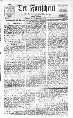 Der Fortschritt auf allen Gebieten des öffentlichen Lebens Freitag 10. September 1869