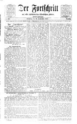 Der Fortschritt auf allen Gebieten des öffentlichen Lebens Samstag 11. September 1869