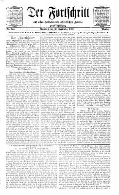 Der Fortschritt auf allen Gebieten des öffentlichen Lebens Montag 13. September 1869