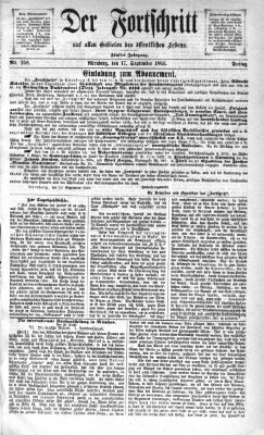 Der Fortschritt auf allen Gebieten des öffentlichen Lebens Freitag 17. September 1869