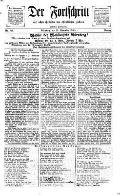 Der Fortschritt auf allen Gebieten des öffentlichen Lebens Montag 15. November 1869