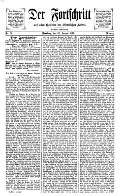 Der Fortschritt auf allen Gebieten des öffentlichen Lebens Montag 31. Januar 1870