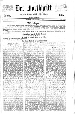 Der Fortschritt auf allen Gebieten des öffentlichen Lebens Mittwoch 15. Juni 1870