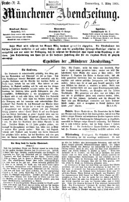 Münchener Abendzeitung Donnerstag 3. März 1864