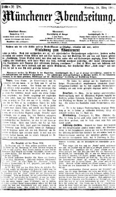 Münchener Abendzeitung Montag 28. März 1864