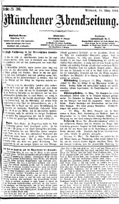 Münchener Abendzeitung Mittwoch 30. März 1864