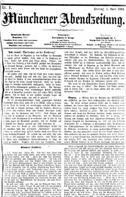 Münchener Abendzeitung Freitag 1. April 1864