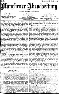 Münchener Abendzeitung Montag 11. April 1864