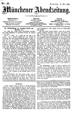 Münchener Abendzeitung Donnerstag 19. Mai 1864