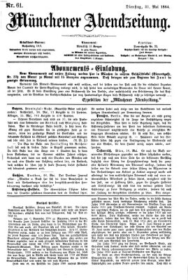 Münchener Abendzeitung Dienstag 31. Mai 1864