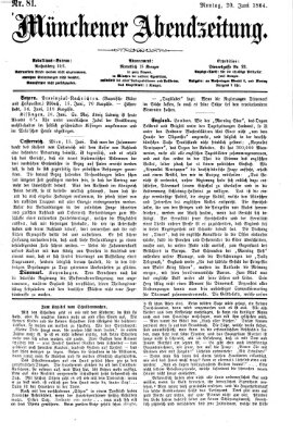 Münchener Abendzeitung Montag 20. Juni 1864