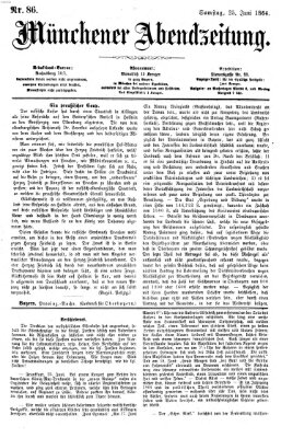 Münchener Abendzeitung Samstag 25. Juni 1864