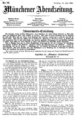 Münchener Abendzeitung Dienstag 28. Juni 1864