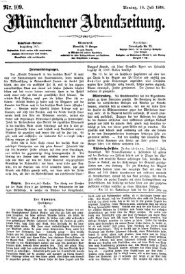 Münchener Abendzeitung Montag 18. Juli 1864