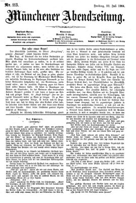 Münchener Abendzeitung Freitag 22. Juli 1864