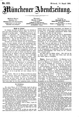 Münchener Abendzeitung Mittwoch 10. August 1864