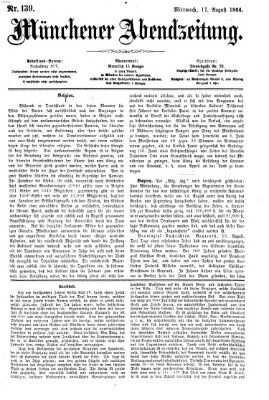 Münchener Abendzeitung Mittwoch 17. August 1864