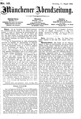 Münchener Abendzeitung Sonntag 21. August 1864