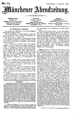 Münchener Abendzeitung Donnerstag 1. September 1864