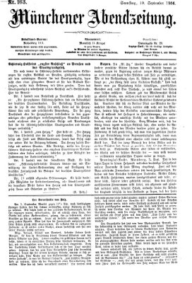 Münchener Abendzeitung Samstag 10. September 1864