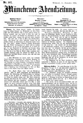 Münchener Abendzeitung Mittwoch 14. September 1864