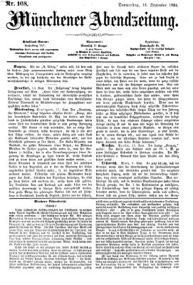 Münchener Abendzeitung Donnerstag 15. September 1864