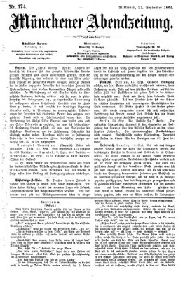 Münchener Abendzeitung Mittwoch 21. September 1864