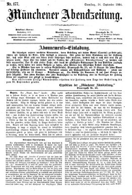 Münchener Abendzeitung Samstag 24. September 1864