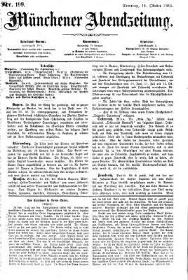 Münchener Abendzeitung Sonntag 16. Oktober 1864