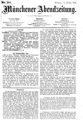 Münchener Abendzeitung Montag 17. Oktober 1864