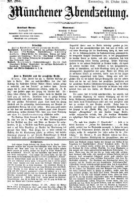 Münchener Abendzeitung Donnerstag 20. Oktober 1864