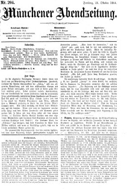 Münchener Abendzeitung Freitag 21. Oktober 1864