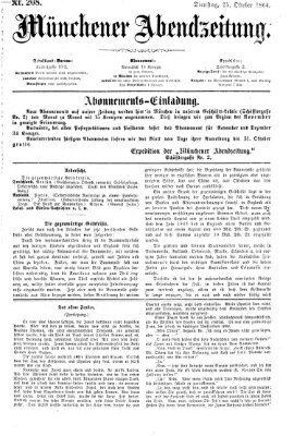 Münchener Abendzeitung Dienstag 25. Oktober 1864