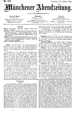 Münchener Abendzeitung Samstag 29. Oktober 1864