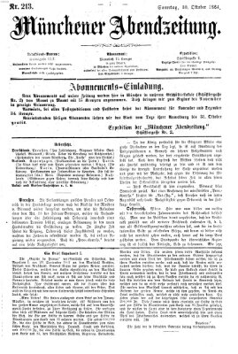 Münchener Abendzeitung Sonntag 30. Oktober 1864