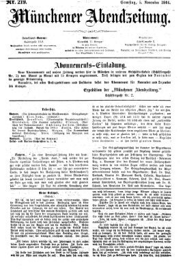 Münchener Abendzeitung Samstag 5. November 1864