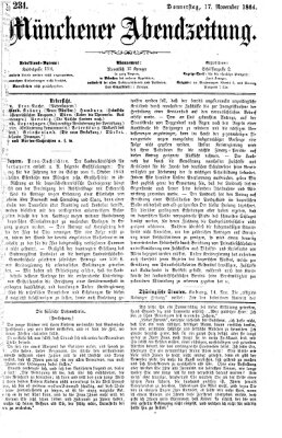 Münchener Abendzeitung Donnerstag 17. November 1864