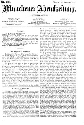 Münchener Abendzeitung Montag 21. November 1864