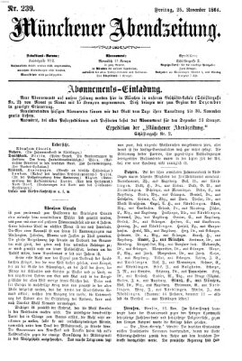 Münchener Abendzeitung Freitag 25. November 1864